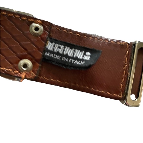 Italian designer Nanni leather and brass belt - Picture 8 of 10